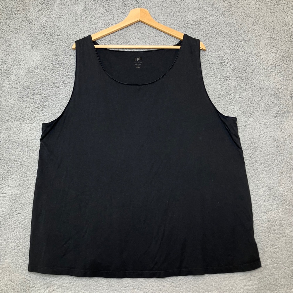 J.‎ Jill Easy A-Line Tank Top Plus Women 3X Black Scoop Neck Layering Minimal